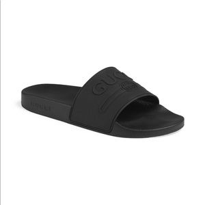 Gucci logo rubber slide sandal black 37